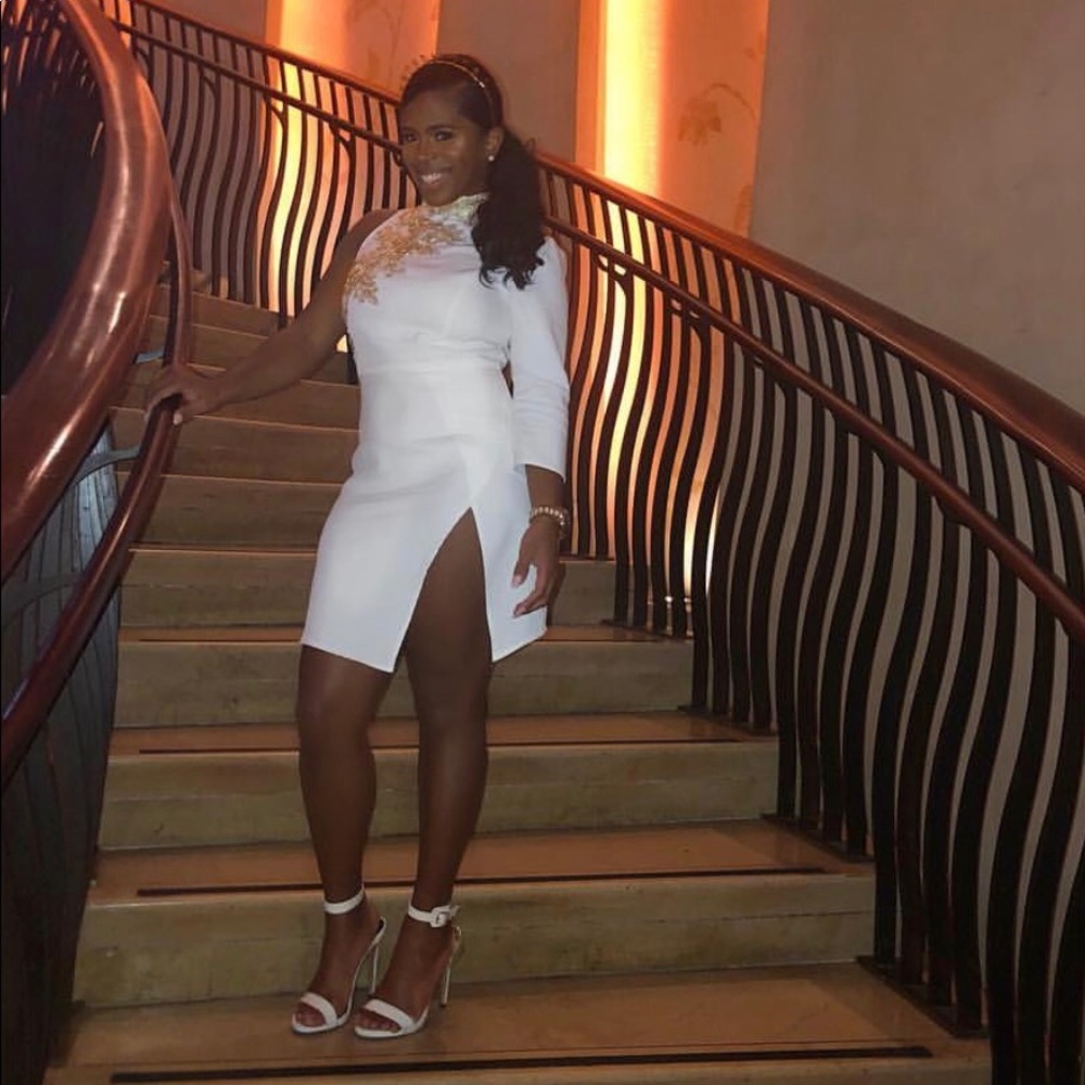 White Quarter Sleeve Dress